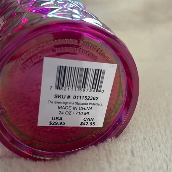 Starbucks Pink Textured Water Bottle - Picture 2 of 6